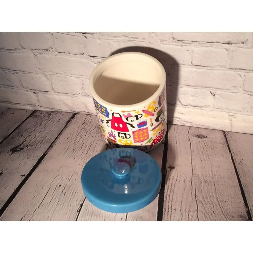 Disney Parks Cookie Jar/Canister Mickey And Friends Kitchen Collection Rare Blue